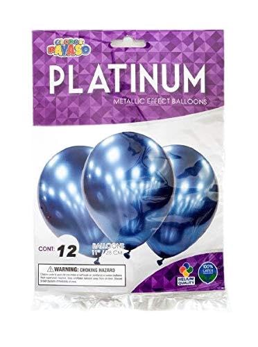 Globos Payaso Platinum Metal 11" Blue 12pk