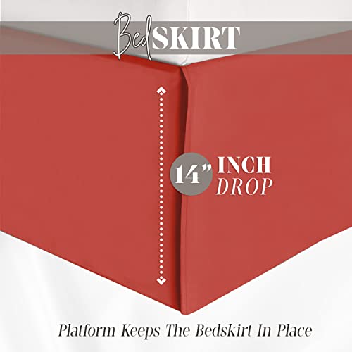 Elegant Comfort 54EC-BSKIRT-QUEEN-RUST 1-Piece Solid Bed Skirt thumb #3