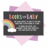 25 Books for Baby Shower Request Cards - Rainbow Baby Shower Invitation Inserts, Book Request Baby...