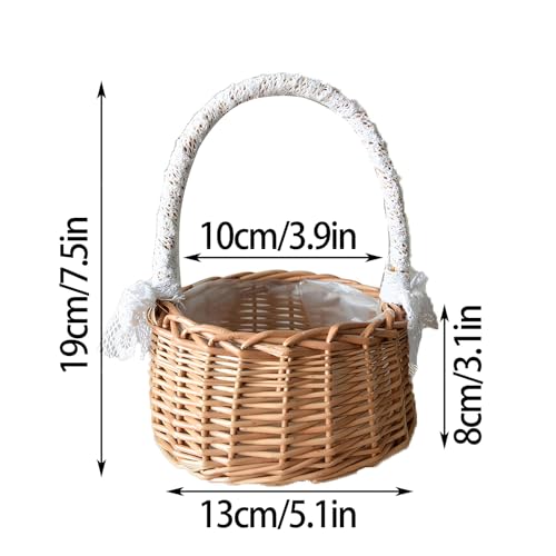 Petite corbeille osier avec anse pour compositions de fleurs - 3