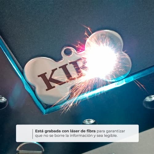 ibera gifts - Hundemarke mit Gravur - Personalisierte Hundemarke in Pfotenform für kleine und mittelgroße Haustiere - Hochwertiges legiertes Metall - Hundemarke personalisiert
