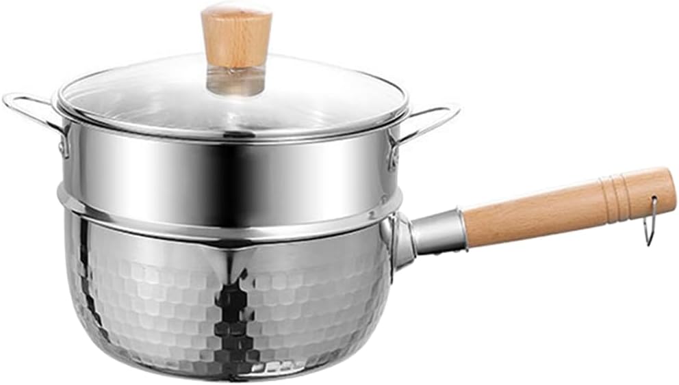 Ciieeo 1 Set Stainless Steel Snow Pan Soup Pot Milk Pot Food Mini Cooker Ramen Noodle Milk Pan Food Noodles Fried Cooking Household Wok Non Stick Pasta Glass
