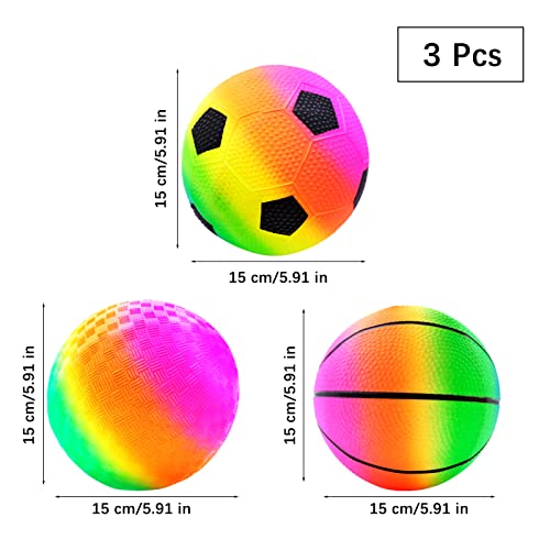 3 Pezzi Palline da Spiaggia Arcobaleno, Palla