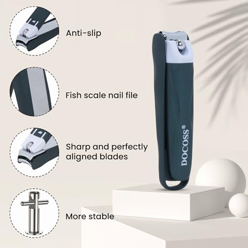 DOCOSS Steel Big Nail Clippers For Men Women Nail Cutter with Toe Nail Clipper,Cuticle Cutter & Ingrown Toenail Cutter,Nails Cutter(Green) - Image 2