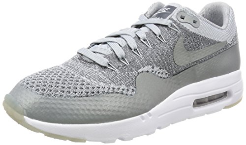 Nike Air Max 1 Ultra Flyknit, Chaussures de Running Homme, Gris (Wolf Grey Wolf Grey Dark Grey White), 38.5 EU