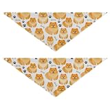 FLildon Pomeranian Dogs Dog Bandana 2PCS, Triangle Bibs Dog Kerchief Pet Scarf for Large Dogs