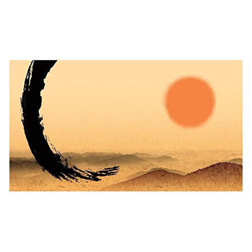 Poster soleil orange style estampe japonaise pour habiller un grand mur