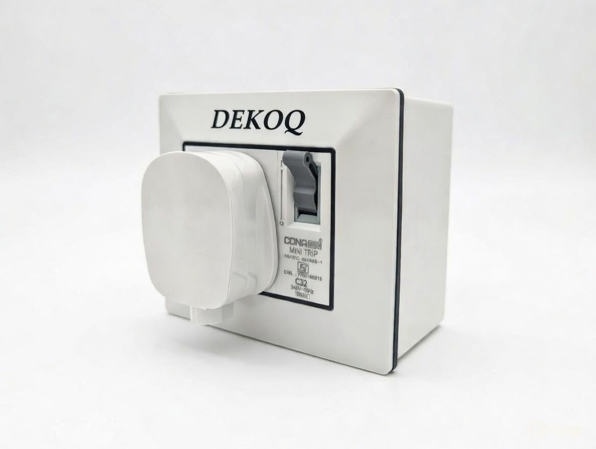 20 Amp Modular AC Box with Single Pole MCB enclosure and Heavy Duty ISI 3 Pin Plug Top (White)-image-29