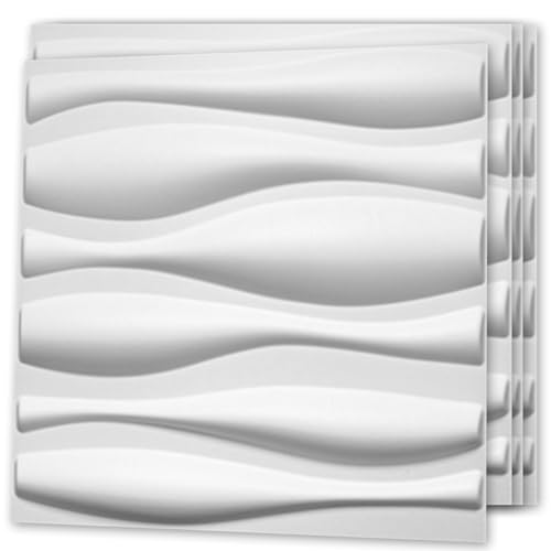 Art3d Decorative 3D Wall Panel, 32 Sq.FT PVC Interior Wall Decor for Living Room, Bedroom, Lobby, Office, Shopping Mall, White