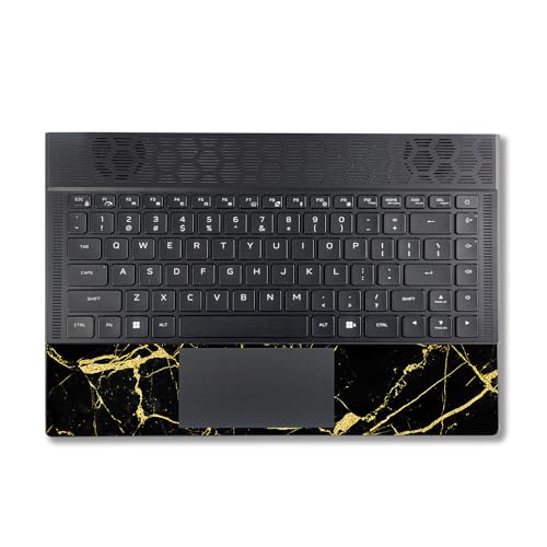 Image of MightySkins Skin Compatible with Alienware X14 R2 (2023) Full Wrap Kit - Black Gold Marble | Protective, Durable, and Unique Vinyl Decal wrap Cover | Easy to Apply & Change Styles | Made in The USA
