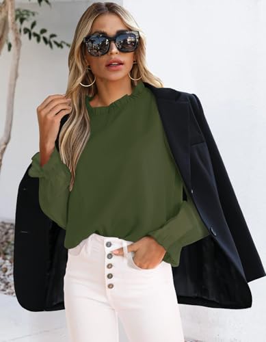Image of Aifer Womens Blouses Dressy Casual Business Work Shirts Mock Neck Tops