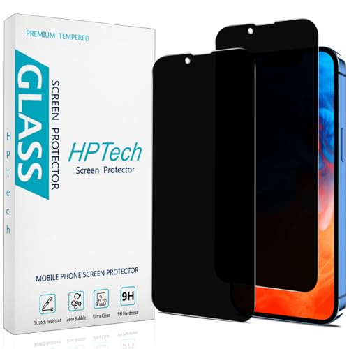HPTech (2 Pack) Privacy Screen Protector Designed for iPhone 13 Mini 5.4-inch Anti-Spy Tempered Glass Anti Scratch Bubble Free