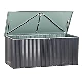 DEMA XXL Metall Garten Gerätebox Auflagenbox Aufbewahrungsbox Truhe 770 L anthrazit weiß