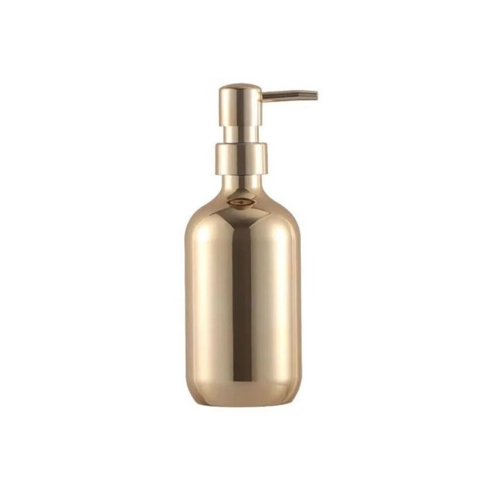 Yuue Gold Empty Barthroom And Dish Easy To Press Type Shampoo Bottle Refillable Rustproof Decor For Counter(,300Ml)