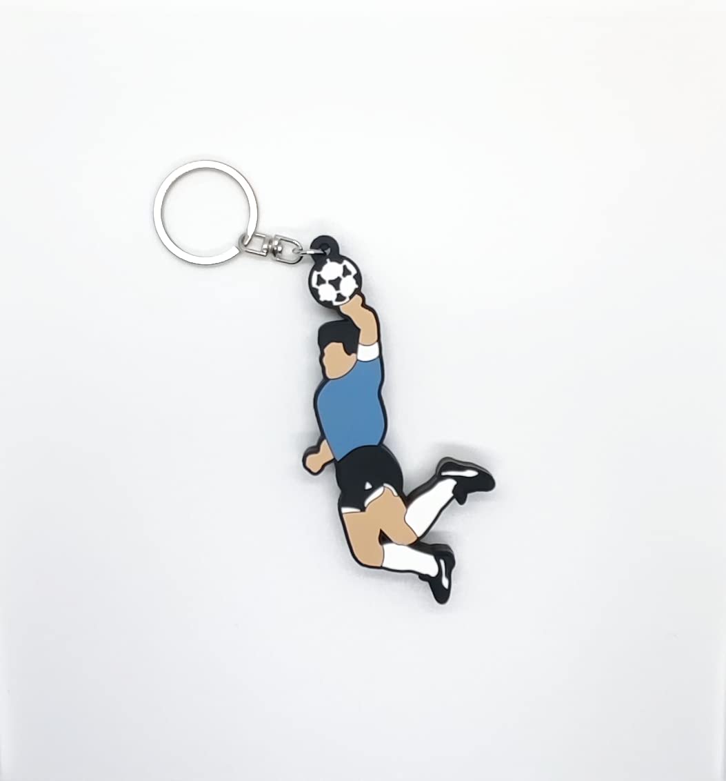 Portachiavi forma mano Diego maglia Argentina PVC 8 cm idea regalo Napoli