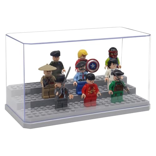 DVKKHD Vitrina de minifiguras, vitrina acrílica transparente para almacenamiento de bloques de mini figuras de acción, caja de exhibición de figuras pequeñas de 3 capas, modelos de colección
