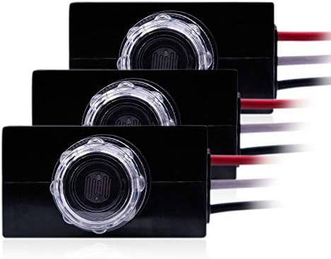 CHISWEAR Outdoor Photoelectric Switch Wire-in photocell Button Control Post Eye Light Control with Photocell Light Sensor
