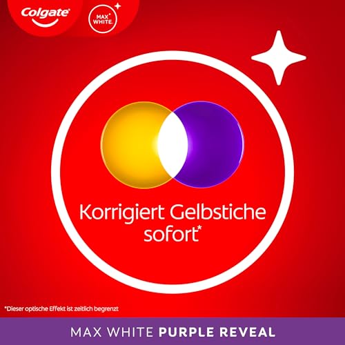 Colgate Max White Charcoal Zahnpasta 4x75ml - entfernt bis zu 100% der oberflächlichen Verfärbungen, stellt das natürliche Weiß der Zähne wieder her, sanft zum Zahnschmelz