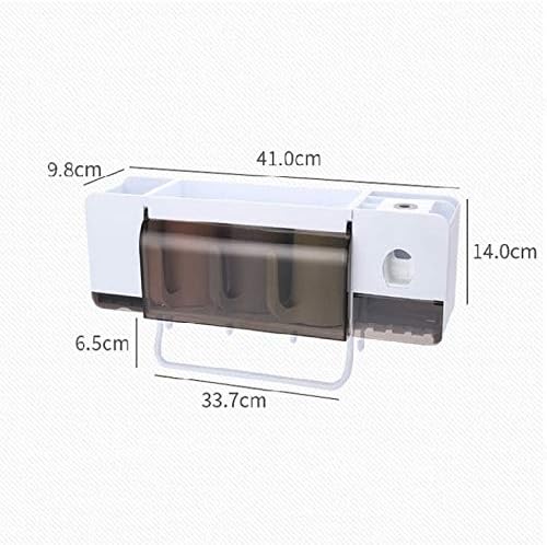 Toothbrush Holder with Cups Automatic Toothpaste Dispenser Squeezer Bathroom Accessories Sets Wall Mount Storage Rack Organizer