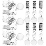 VOSAREA 12 Pinces à Nappe Lourdes en Cristal avec Poids de Goutte d'eau, Clips en Métal pour Rideaux et Nappes, Maintien Ferme, Décoratives pour Maison et Occasions Diverses