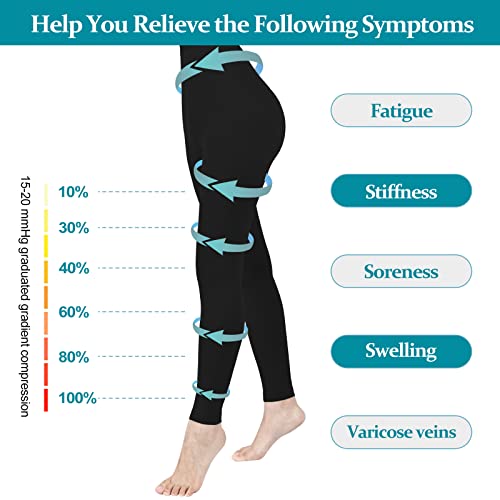 Blahhey L Compression Pantyhose For Women & Men, Footless Compression Stockings,  15-20 Mmhg Support, Black. #TOP1