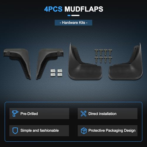 Image of ECCPP Mudguard Splash Guards Front & Rear 2023-2024 for Kia for Sportage 1.6L 2022-2023 for Kia for Sportage 2.0L Mud Flaps Set of 4 Flexible and Bendable Mud Flaps Splash