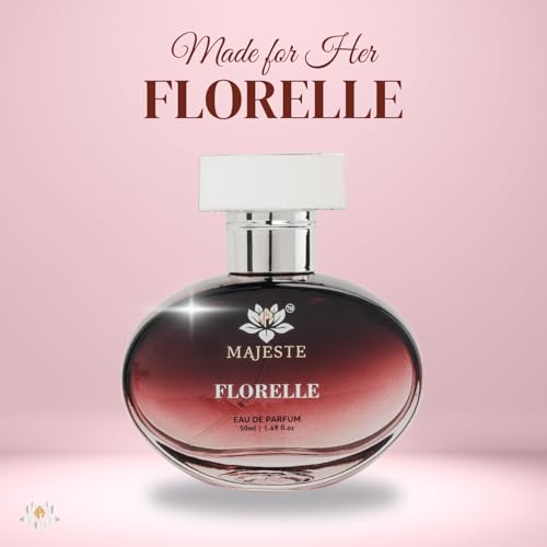 Image of Florelle Luxury Woman Eau De Parfum With Mandarin Orange, Fruits & Patchouli Premium, Long Lasting Floral (Pheony Rose) & Woody Fragrance Liquid EDP For Women, 50ml - Pack of 2