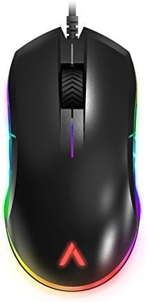 AzioAtom - RGB Ambidextrous Lightweight FPS Gaming Mouse - Optical PMW3360 Sensor, Black (GM-ATOM-01)