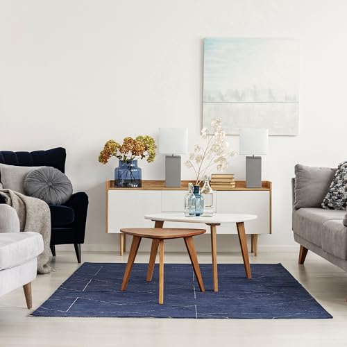 Lámpara de mesa moderna con base de cuero, 2 unidades miniatura 4