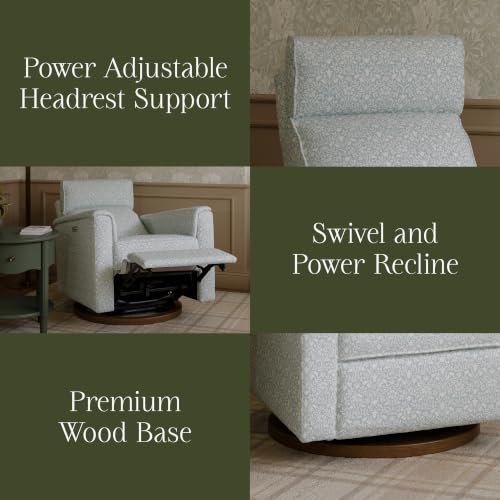 Image of NAMESAKE Willa Plus Power Recliner in Bellflowers in Powdered Blue