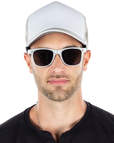 Image of Funky Junque Foam Trucker Hat, Trucker Hats for Women & Men - Blank Adjustable Snapback Mesh Back Baseball Cap