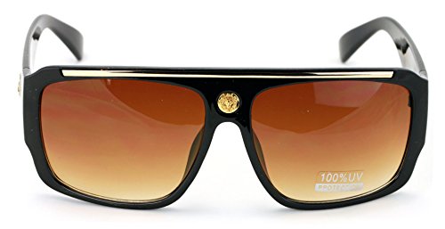 Image of Lion Head Flat Top Hip Hop Rapper Retro Bold Sunglasses