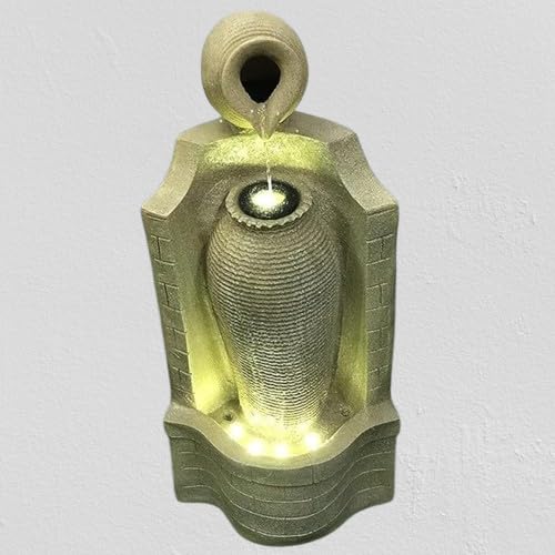 Yellow Jug Water Fountain Indoor Outdoor Fountain for Home Office Living Room Dcor with LED Lights and Fiberglass Water Pump-image-31