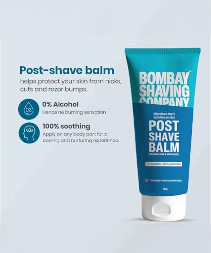 Bombay Shaving Company Post-Shave Balm- After Shaving Lotion with Witch Hazel, Alcohol Free - 100 g | Made in India