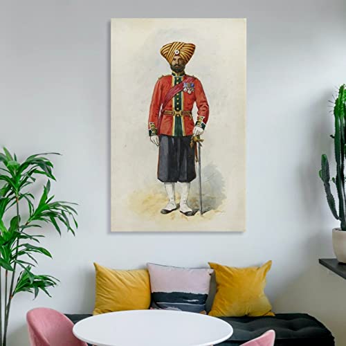 Colonial British Uniform Vintage Poster Wall Art Paintings Canvas Wall Decor Home Decor Living Room Decor Aesthetic 24X36Inch(60X90Cm) Frame-Style #TOP5