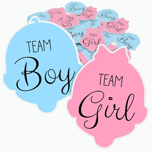 Adesivi Gender Reveal Party Team Boy o Girl, 96 Etichette per Baby Shower, Decorazioni e Gadget Idee Originali per Giochi e Feste Nascita