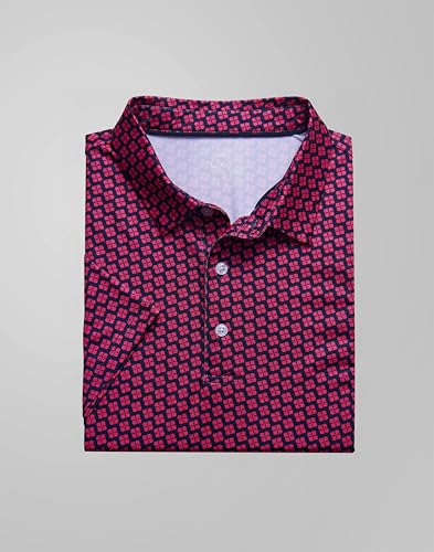 Image of Obla Mens Golf Polo Shirts Short Sleeve Dry Fit Performance Moisture Wicking Casual Print Collared Golf Shirts for Men