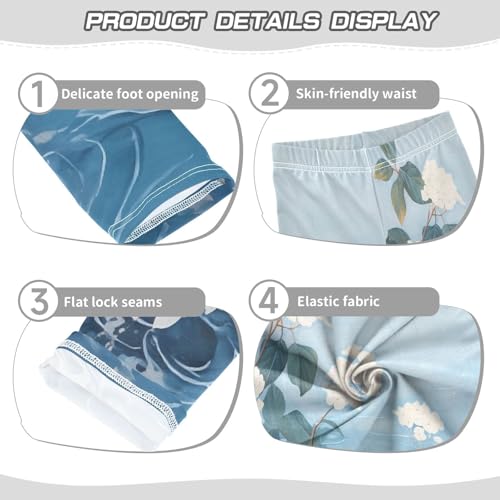 Bolaz Toddler Girls Leggings Printed Yoga Pants Leggings Water White Flower for Kids3