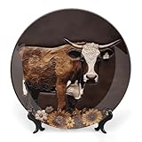 Matériau de qualité supérieure : l'assiette en porcelaine anglaise de vache en cuir marron est fabriquée en porcelaine anglaise cuite à haute température, le motif des assiettes en porcelaine blanche est exquis et unique, la texture est délicate et lisse, pas facile à casser, la surface est lisse, ne coupe pas la main, les grandes assiettes décoratives en cuir marron pour l'affichage sont le choix idéal pour la décoration de la maison