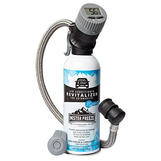 Mr. Freeze Car AC Recharge Kit and Leak Sealer with r134a Refrigerant and Wireless Digital Temperature Sensor - Recharge Your Car's AC System Yourself with AccuFill Technology - 14oz