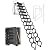 VEVOR Attic Ladder Wall-Mounted, 660LBS/299.4KG Capacity, Fits 9.5 to 10 ft Ceiling Height, 12-Step Steel Folding Stairs with Handrails, Pull Down Attic Ladders for Attics, Garages, Roofs, Basements