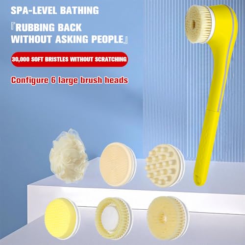Generic BATH & BODY BRUSHES-3 COLOURS Electric Body Brush Set For Showering,Exfoliating Bath Brush Long Handle For Shower Lotion Applicator For Back Silicone Body Scrubber thumb #1