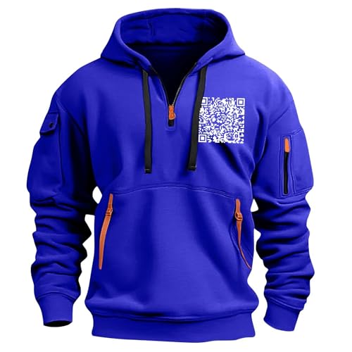 Hoodies for Men,Funny Qr Code Hoodie Unisex - Qr Scan Code Sweatshirt Quarter Zip Pullover Casual Sweatshirts2