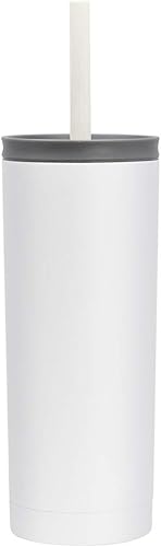 MIRA Vaso aislado al vacío de acero inoxidable de 20 onzas con 2 tapas, tapa de popote y tapa abatible, vaso de viaje aislado para bebidas calientes