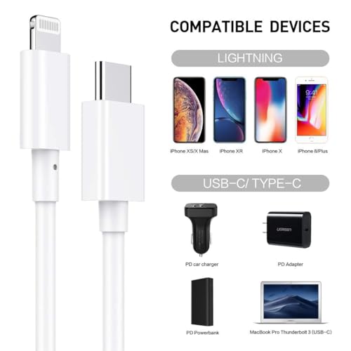 Image of Type C to Lightning Fast Charging Cable Compatible with iPhone 14 /14 Pro / 14 Pro Max / 13 /13 Pro / 13 Pro Max / 12 /11 /XR /XS /X /8 Series.