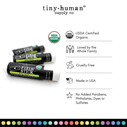 Fixin' Stick Organic Baby Balm 0.5oz, 1-pack for Baby's Red Cheeks, Drooly Chins, Drippy Noses and Dry Skin. No Artificial Dyes, Fragrances or Petrolatum. Cruelty Free. Made in USA.4