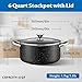 BEZIA 6 Quart Nonstick Cooking Pot with Lid, Induction and Oven Safe, Perfect for Stews, Soups and All Stovetops