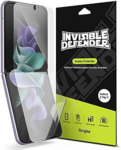 Ringke [2 Pack Film Screen Protector Compatible with Samsung Galaxy Z Flip 3, Full Coverage HD Clear Protective Film for Z Flip3 5G 2021