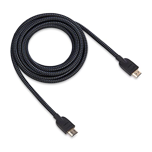 Amazon Basics Nylon-Braided HDMI 2.0 Cable, 10ft, 4K@60Hz, 18Gbps, 2160p, 48 bit, Compatible with TV/PS5/Xbox/Roku/Blu-ray, Black & Blue by Amazon Basics - Image 3
