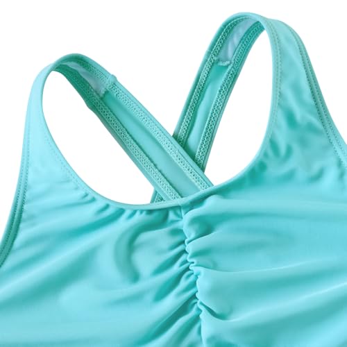 Image of BFUSTYLE Girls One Piece Swimsuit Cute Striped Bathing Suit Hawaii Swimwear 6-17 Years
